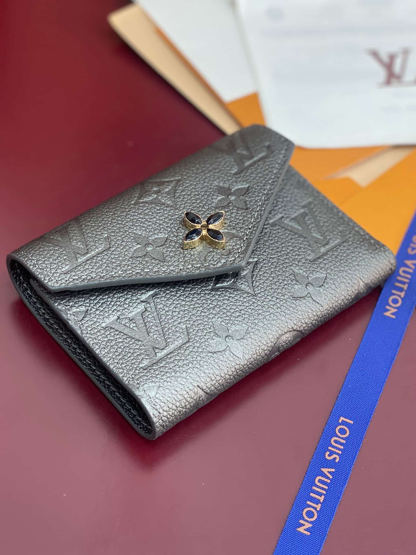 Louis Vuitton Victorine Wallet Embossed supple grained cowhide leather M12746 Gun Metal High