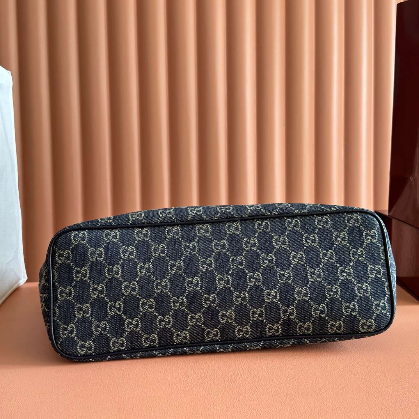 Gucci Tribeca large tote bag dark blue GG denim ‎874745 High