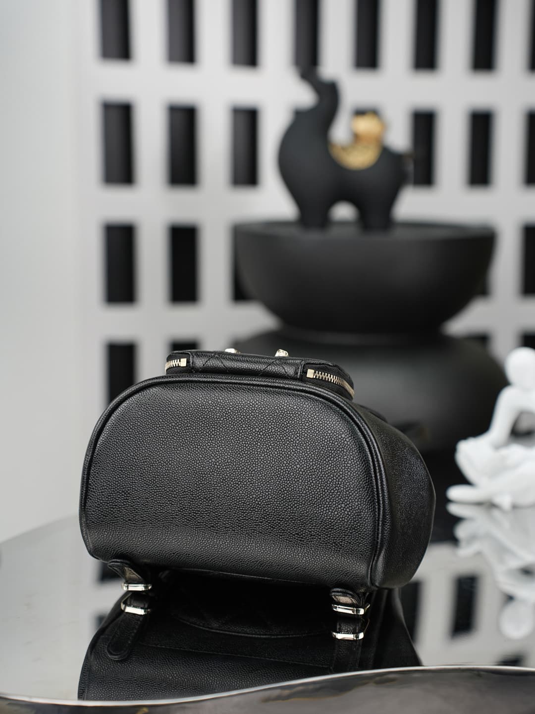 Chanel Mini Business Affinity Duma Backpack Grained Calfskin&Gold-Tone Metal Black AS3530 A