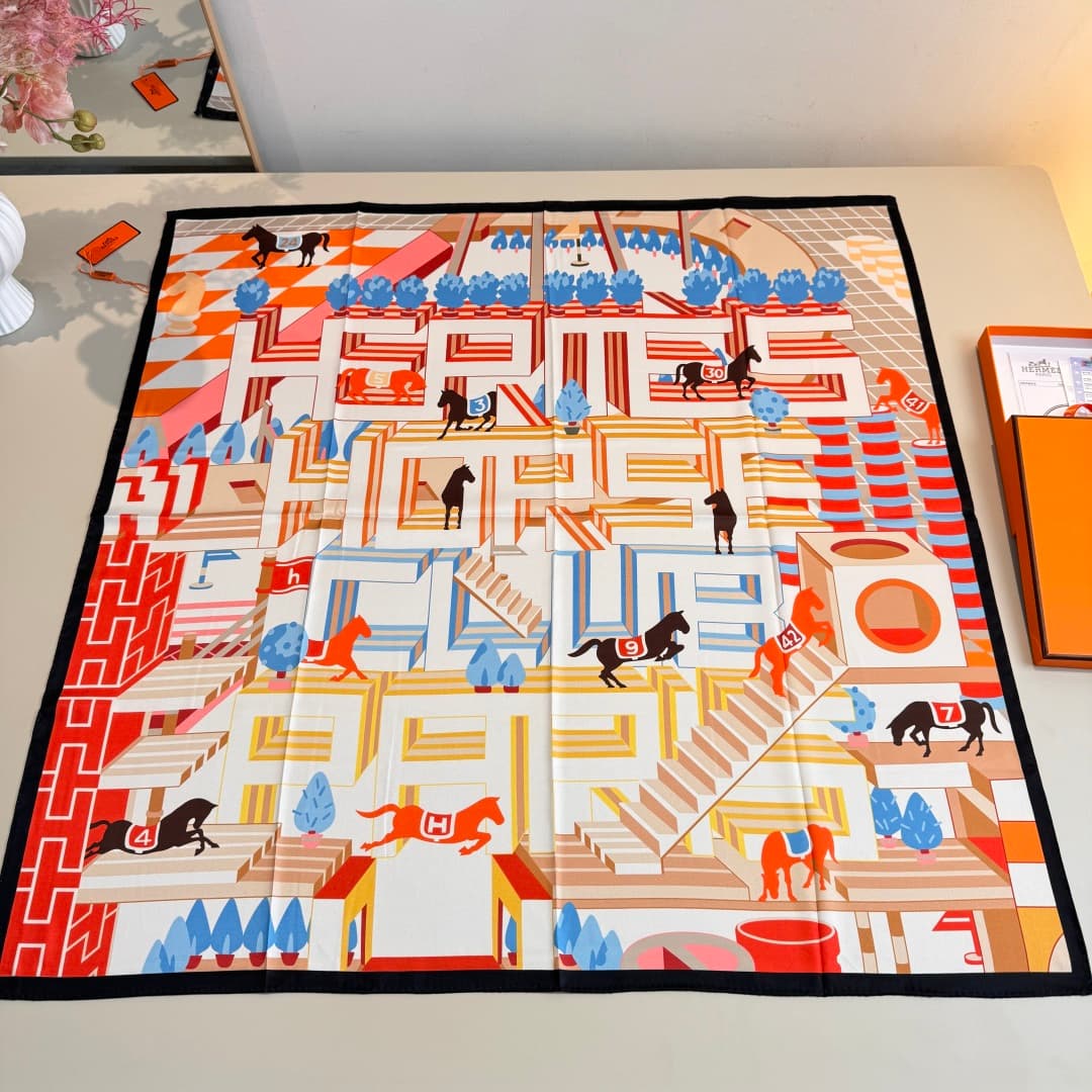 Hermès Horse Club Detail Scarf