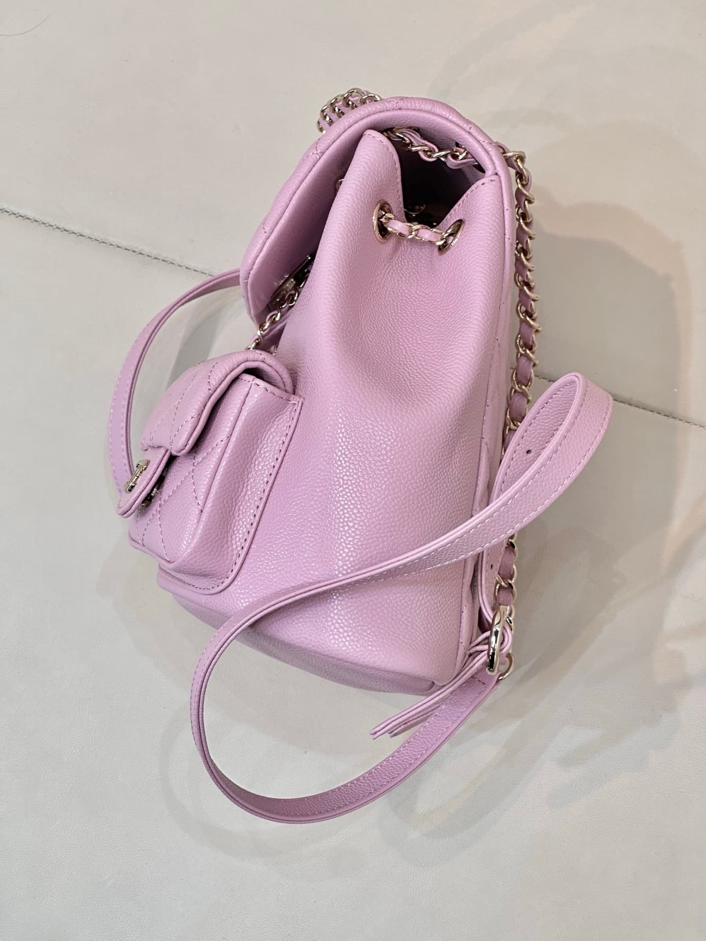 Chanel BACKPACK AS3860 Grained Shiny Calfskin & Gold-Tone Metal Pink TOP