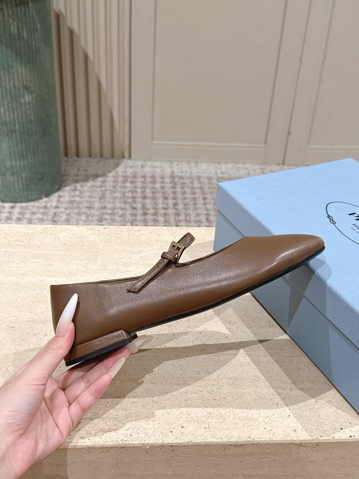 Prada Nappa Leather Ballerinas Shoes Women