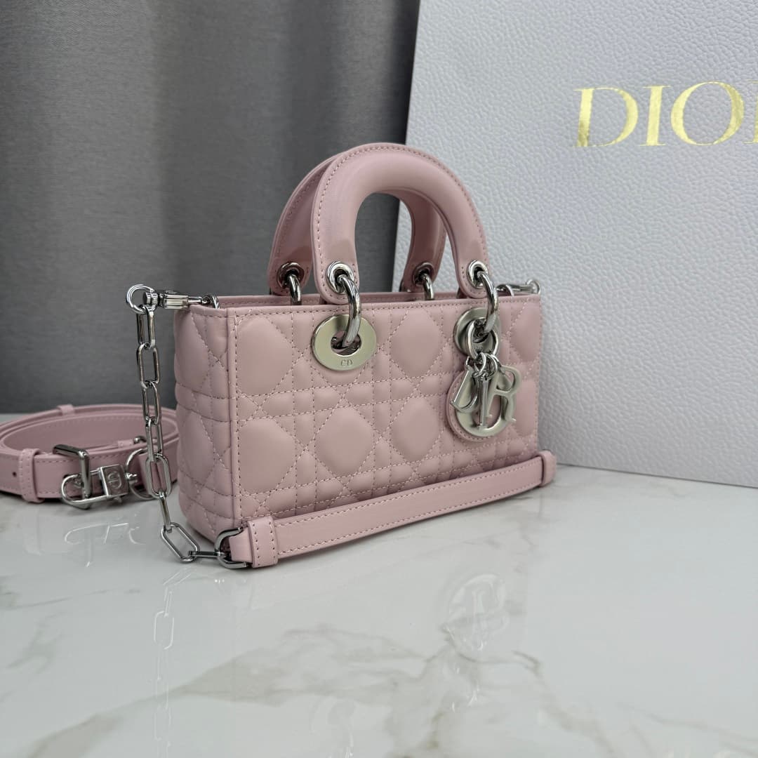 Dior Lady D-Joy Bag Rouge Powder Cannage Lambskin M0636 High