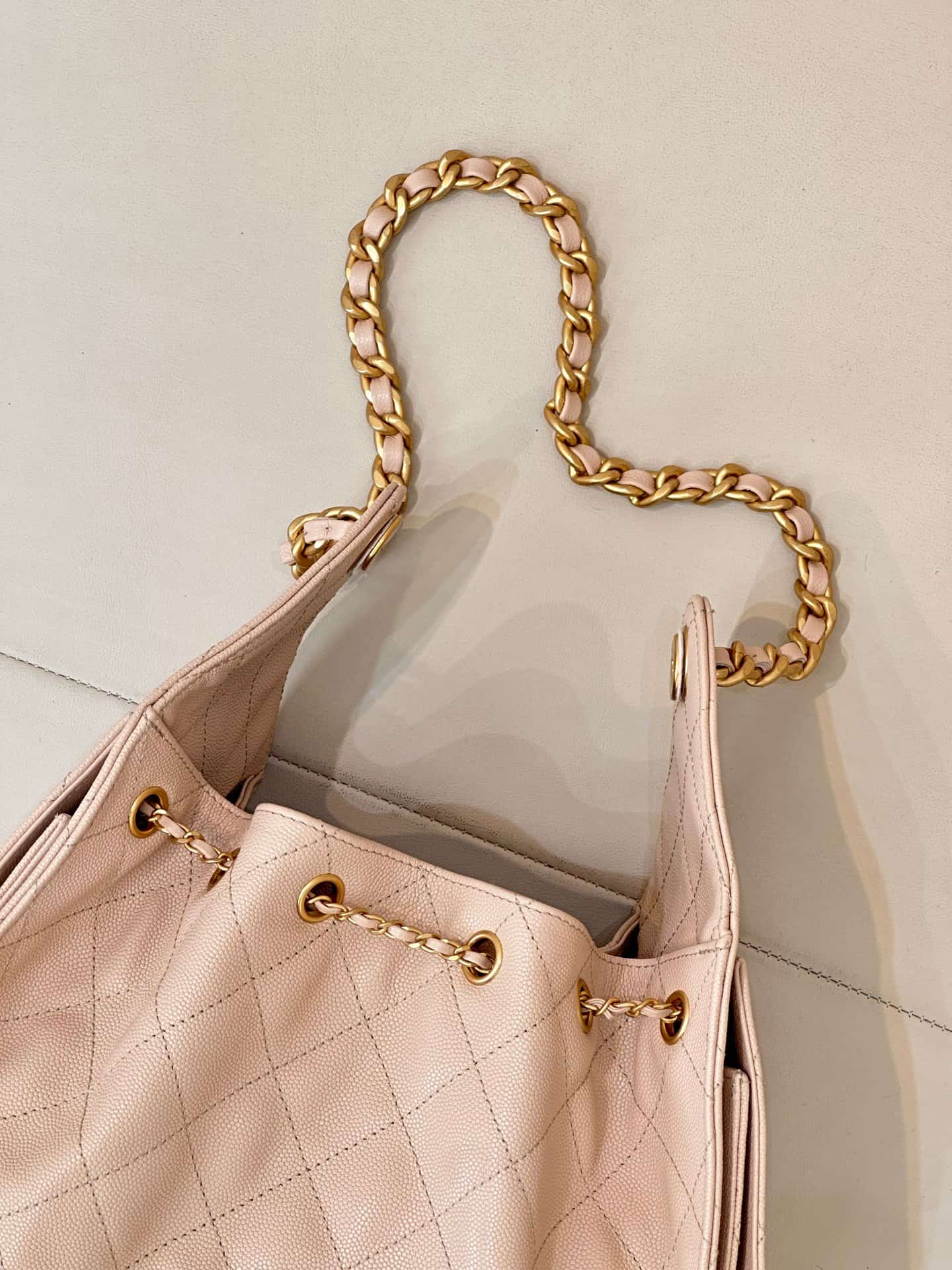 Chanel 25 Small Hobo handbag AS5293 Grained Calfskin &Gold-tone Metal Cream TOP