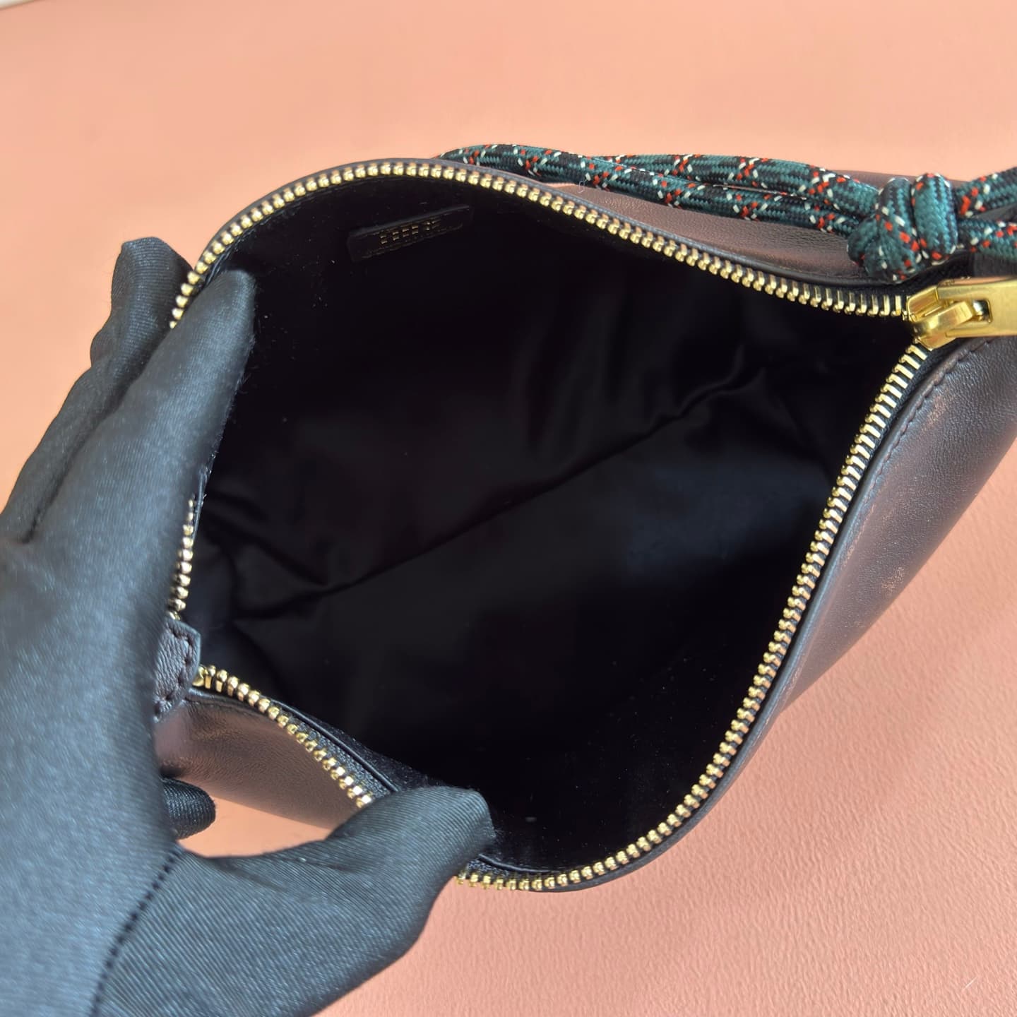 Miu Miu Leather pouch Coffee Brown/Green 5NE841 High