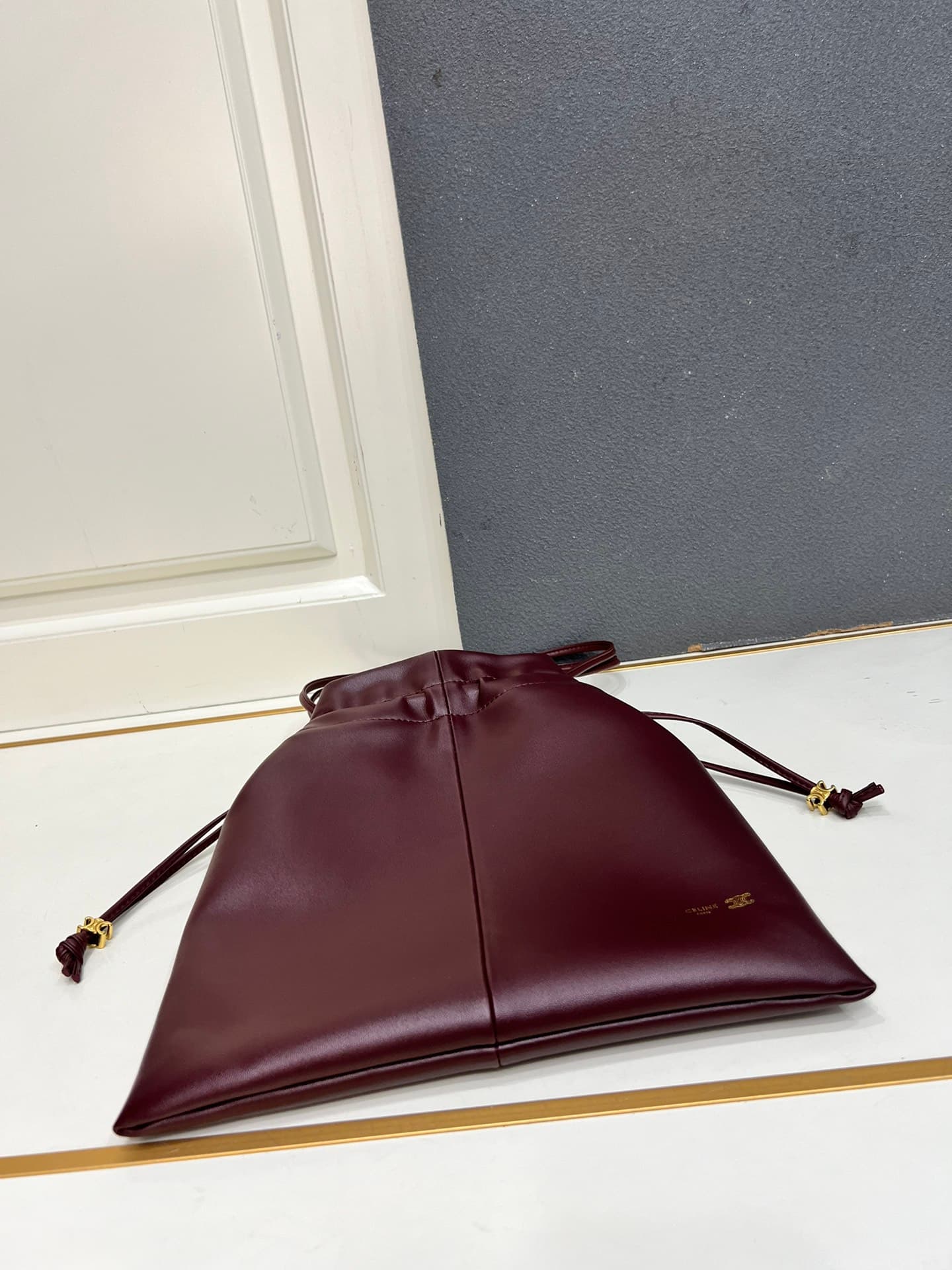 Celine SMALL CRYSTAL POUCH IN LAMBSKIN SYRAH High