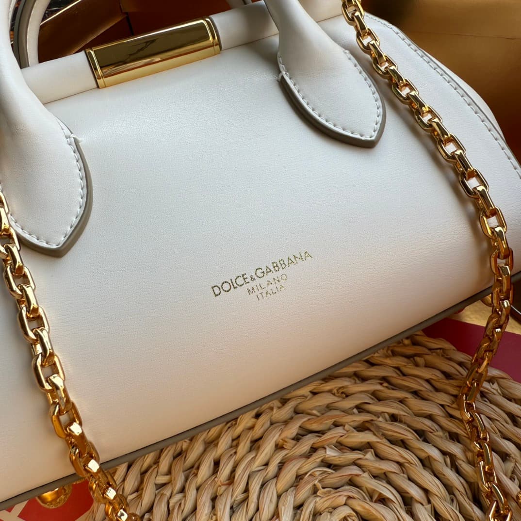 Dolce & Gabbana Mini Marlene Day leather tote bag white High