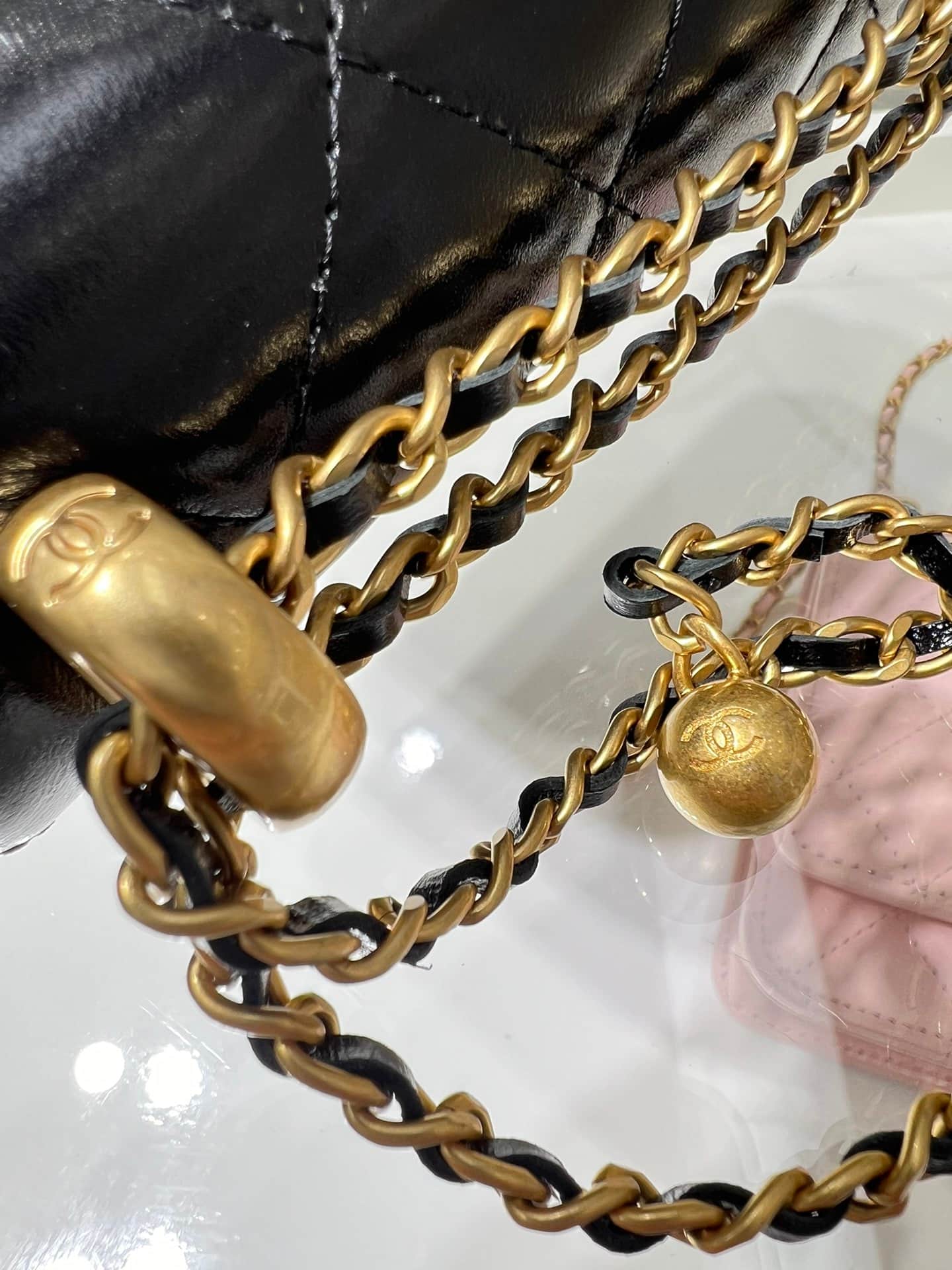 Chanel Wallet on Chain Shiny Calfskin & Gold-Tone Metal Black AP2289 High