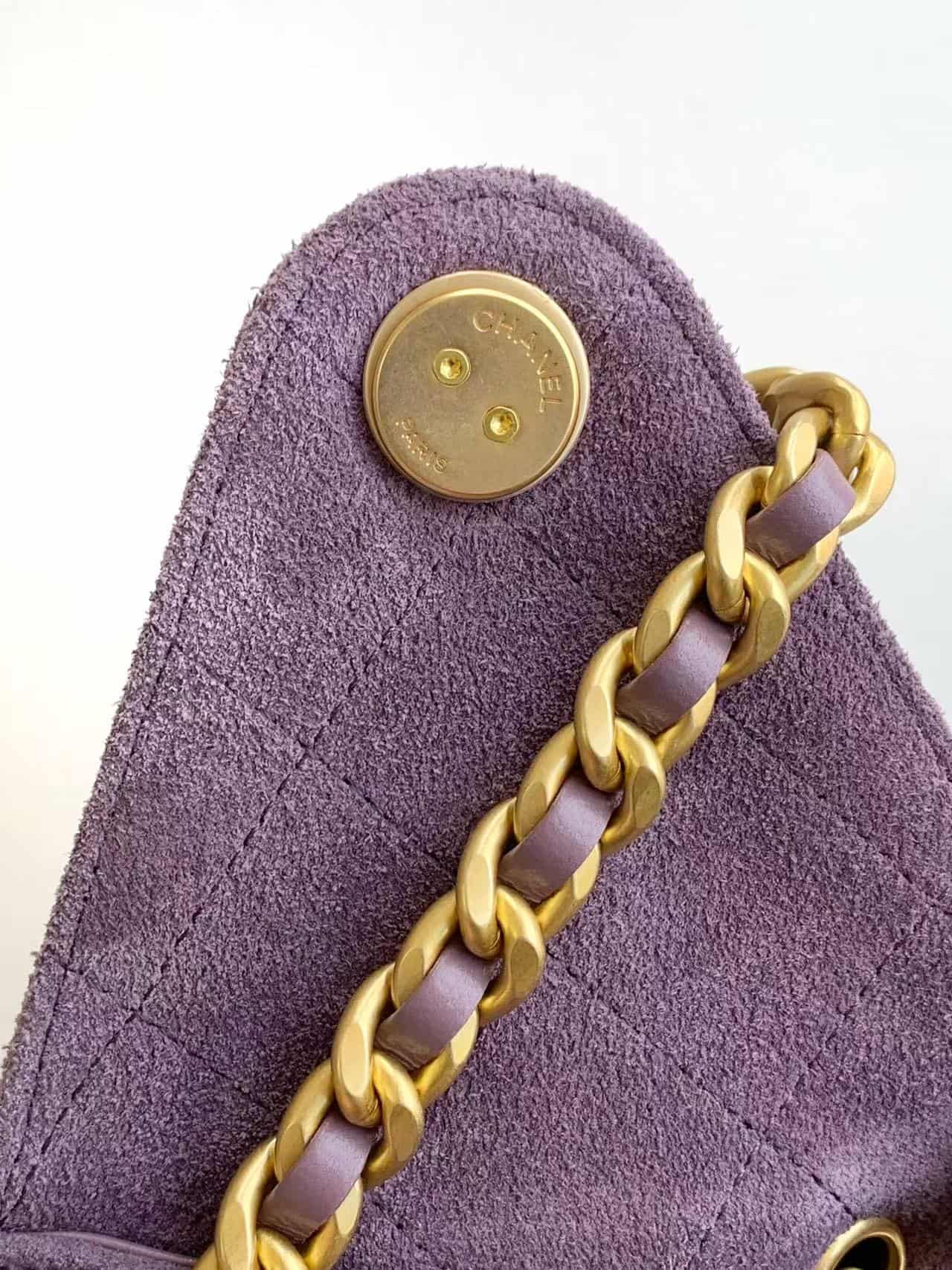 Chanel 25 Small Hobo handbag AS5293 Suede & gold-tone metal Purple A