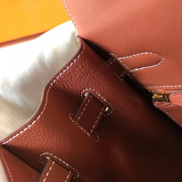 Hermes Evelyne III PM Bag Calfskin In Camel High