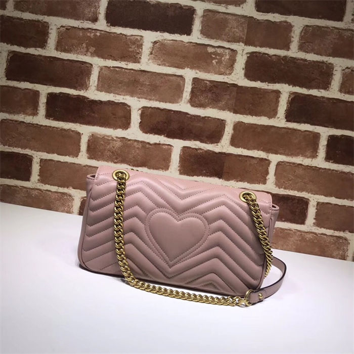 GG Marmont small matelassé shoulder bag 443497 Dusty Pink High