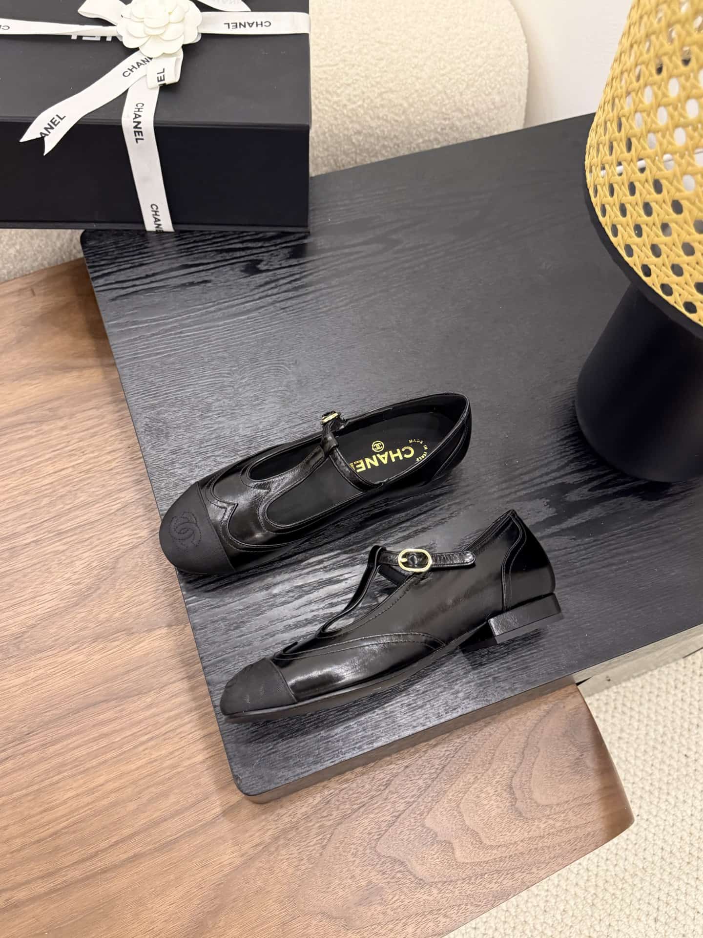 Chanel T-Strap Mary Jane Flat Shoes Women