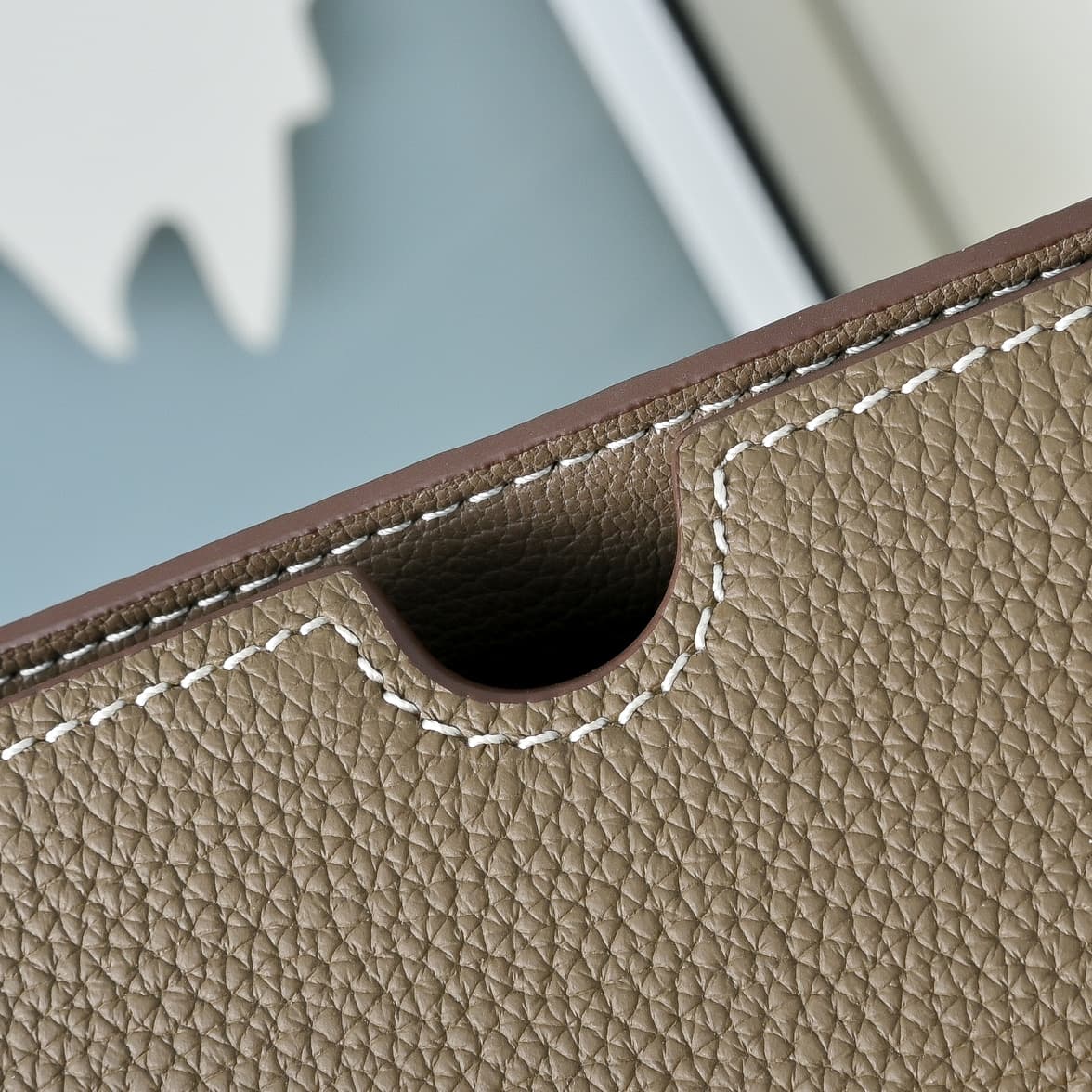 Hermès Videpoches Bag Togo Leather In Tourterelle WAX High