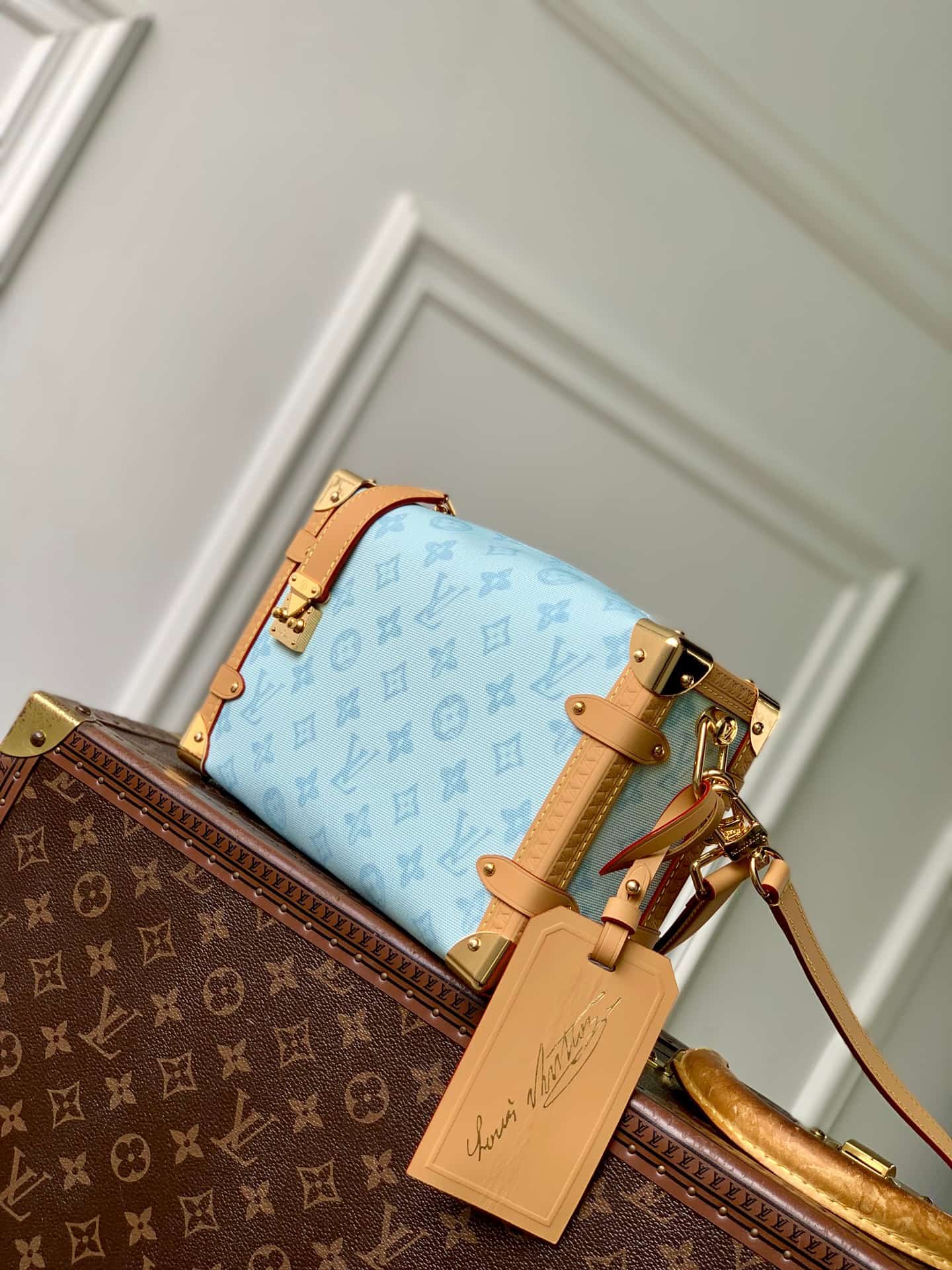 Louis Vuitton Side Trunk MM Monogram Origine Bleu Courrier Coated canvas M27891 TOP