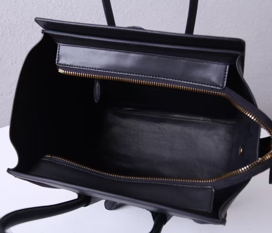 Celine Mini Luggage Bag In Black Smooth Calfskin High