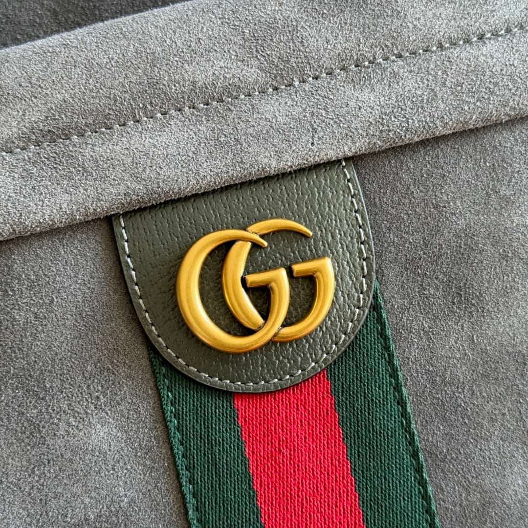 Gucci Ophidia Medium Backpack Grey Lightweight Soft Suede 834466 High