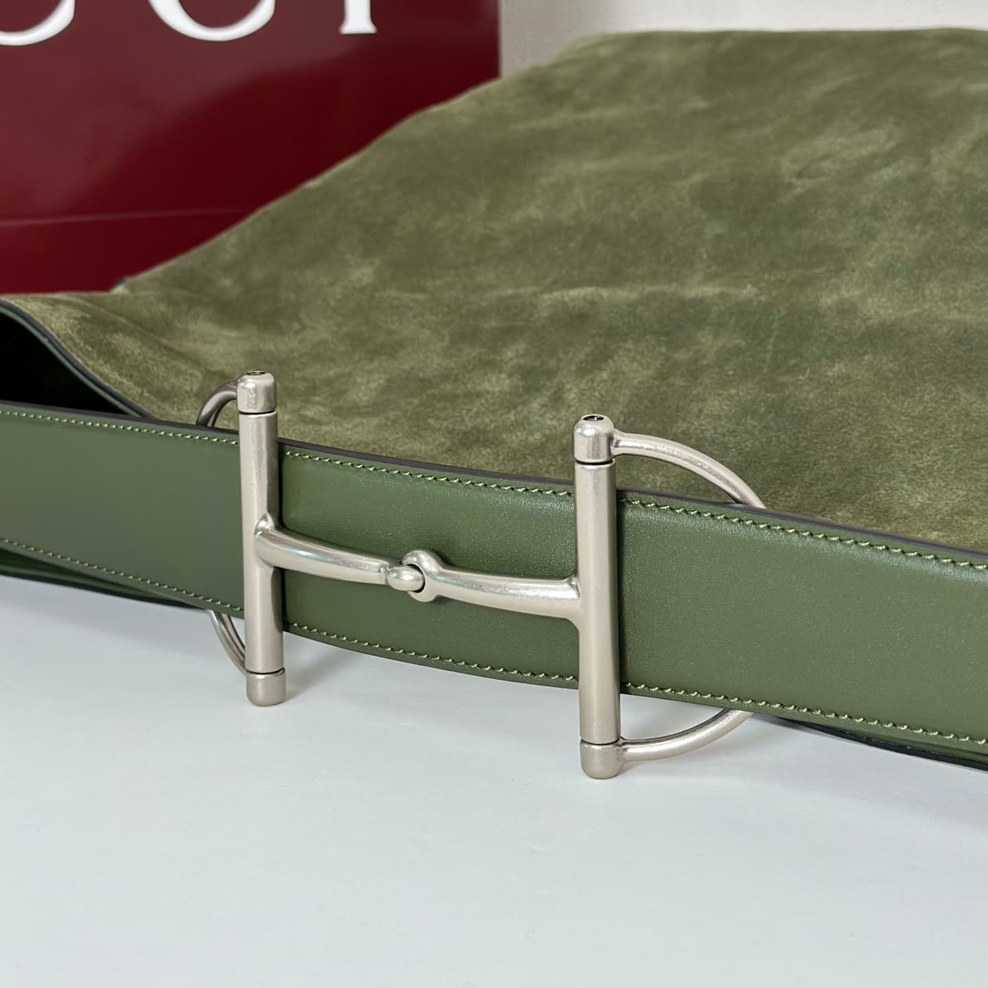 Gucci Beatrix large tote bag 850546 Green Suede High