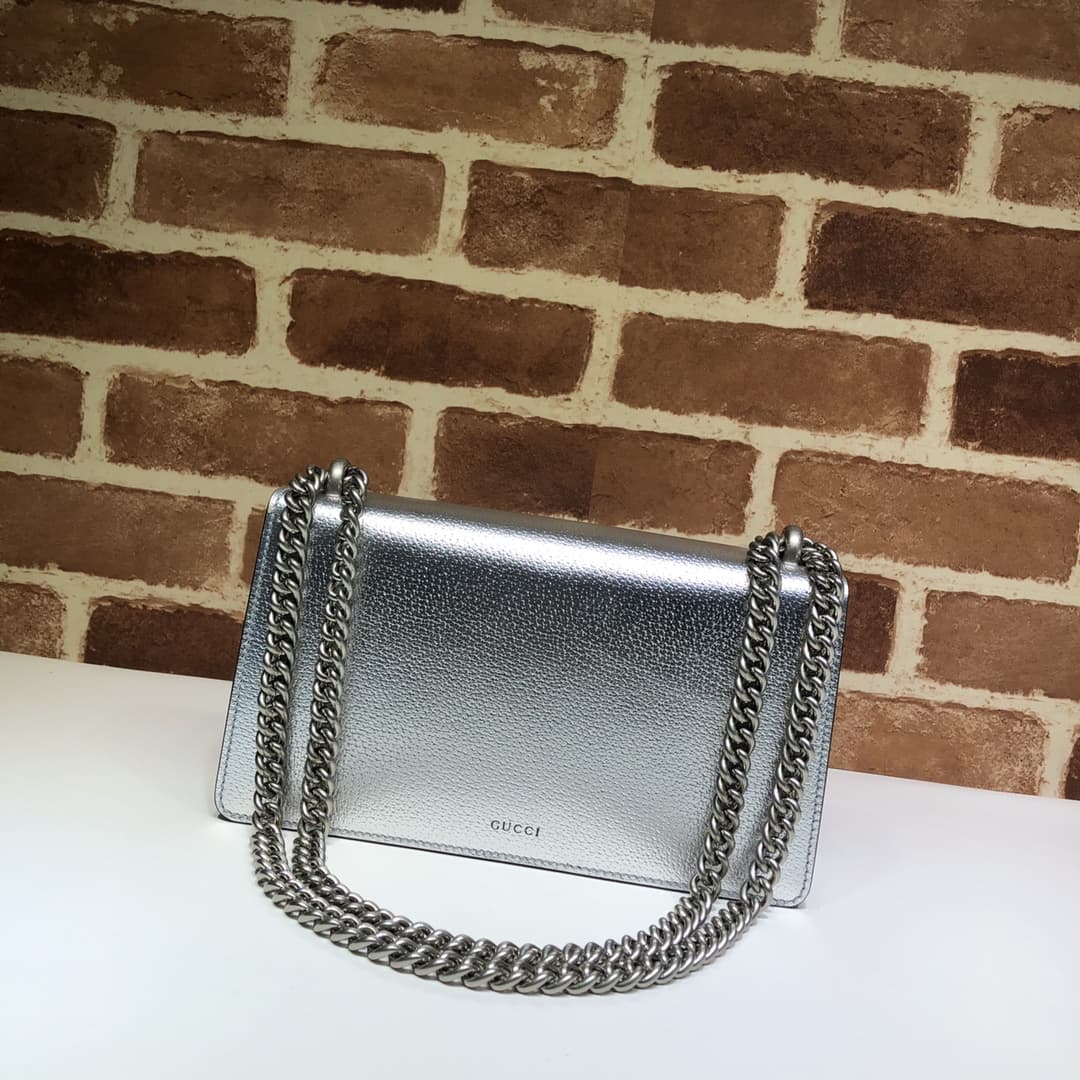 DIONYSUS MEDIUM RECTANGULAR BAG 499623 Leather Silver high