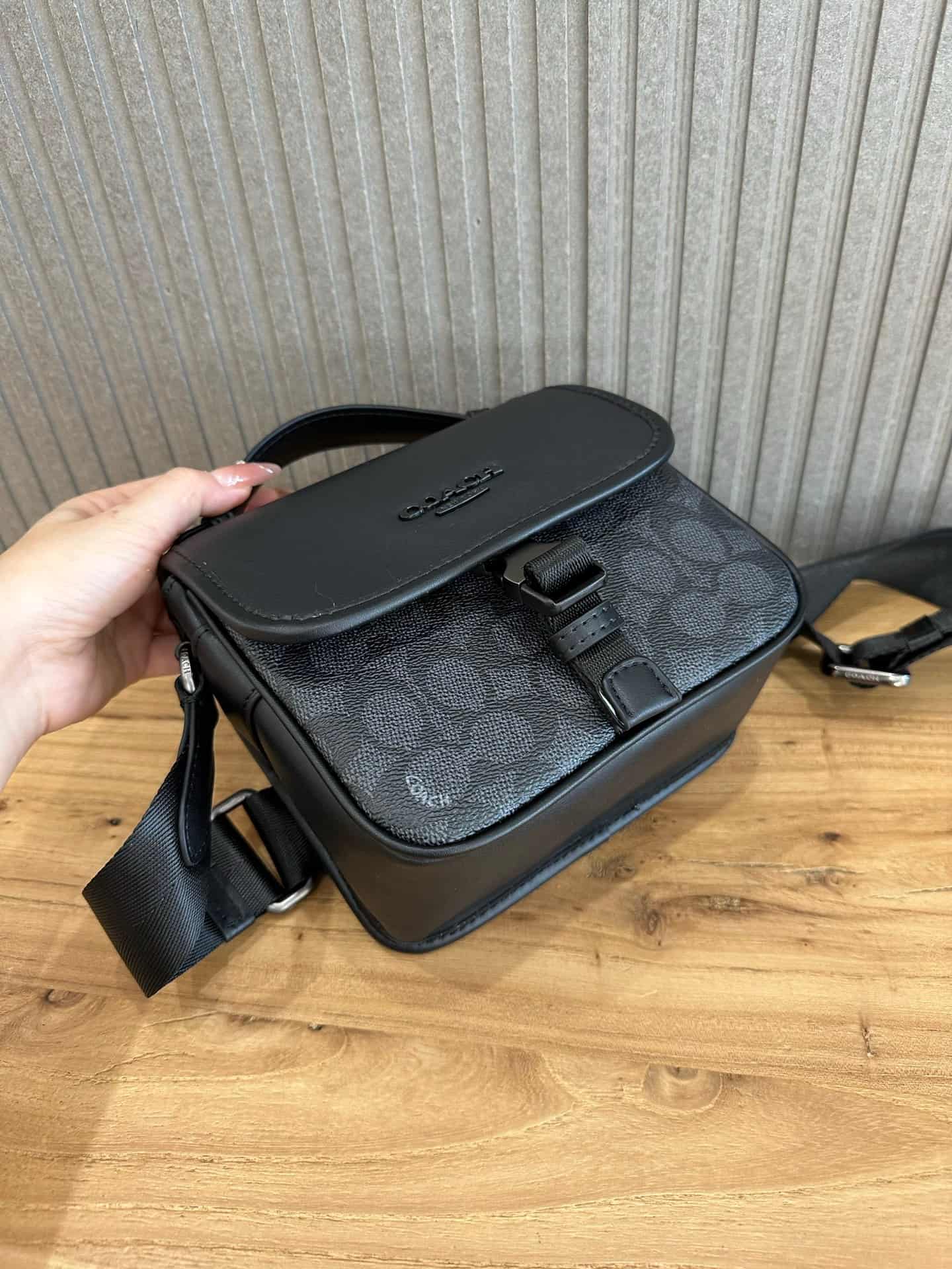 Coach Racer Crossbody Bag In Signature Canvas Black High