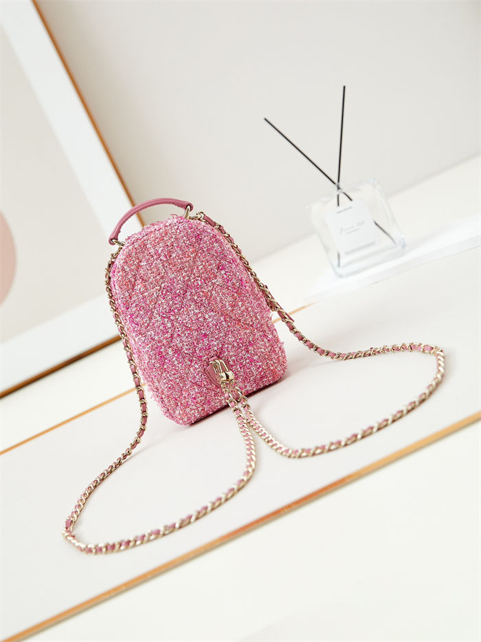 Chanel Mini Backpack Tweed Gold-Tone Metal AP3753 A