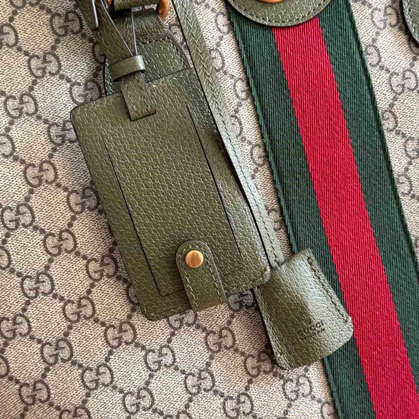 Gucci Savoy medium duffle bag beige and ebony GG Supreme canvas 834469 High