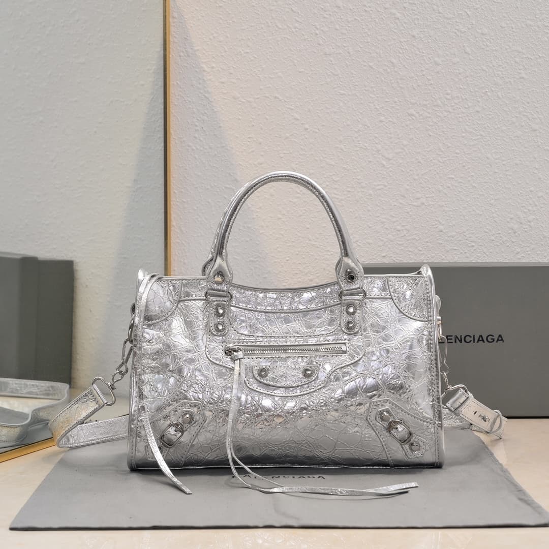 WOMEN'S LE CITY SMALL BAG Lambskin & Silver Metal High