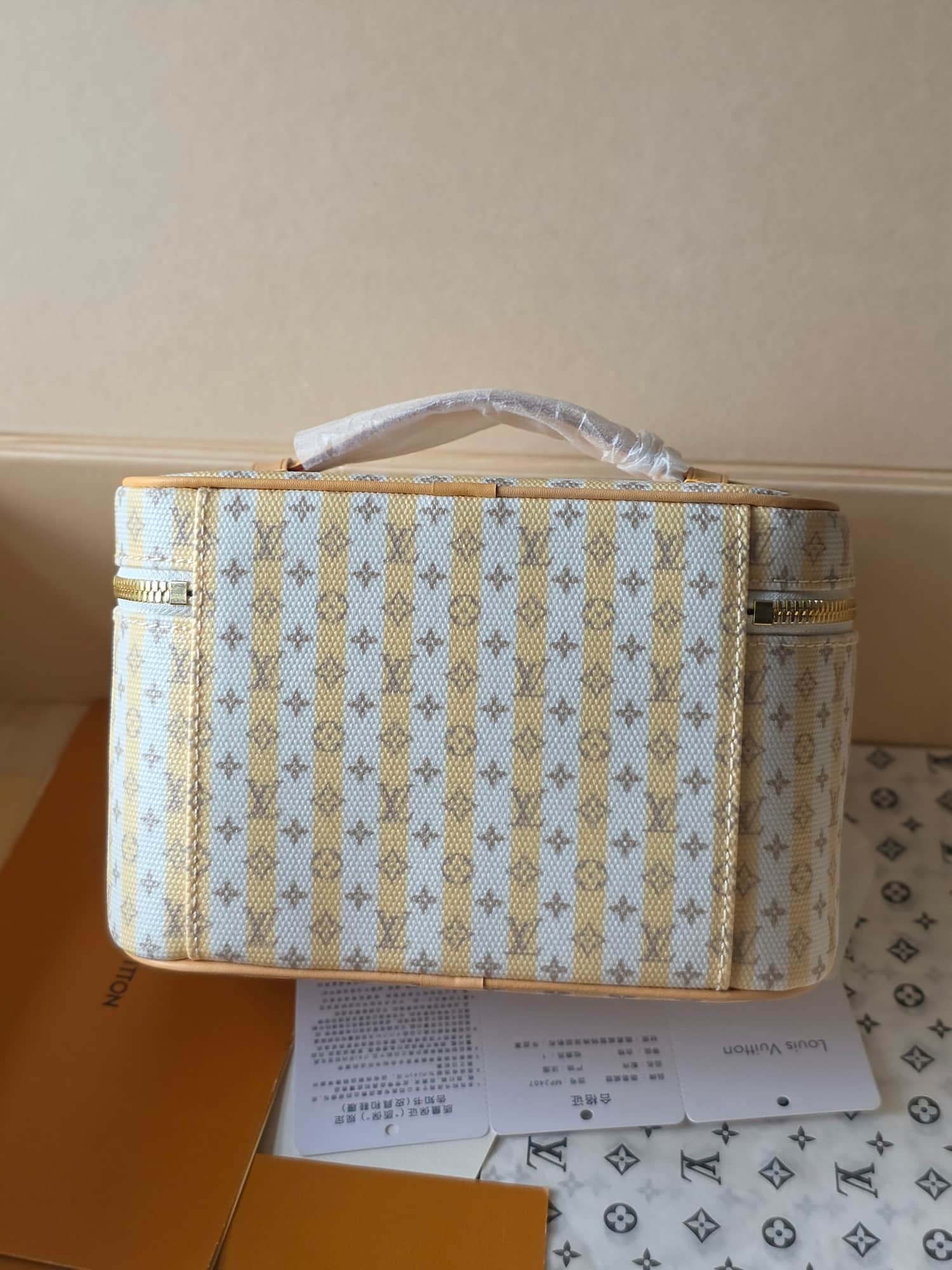Louis Vuitton Nice Mini Banana Yellow Stamp Linen-and-cotton Canvas M28702 High
