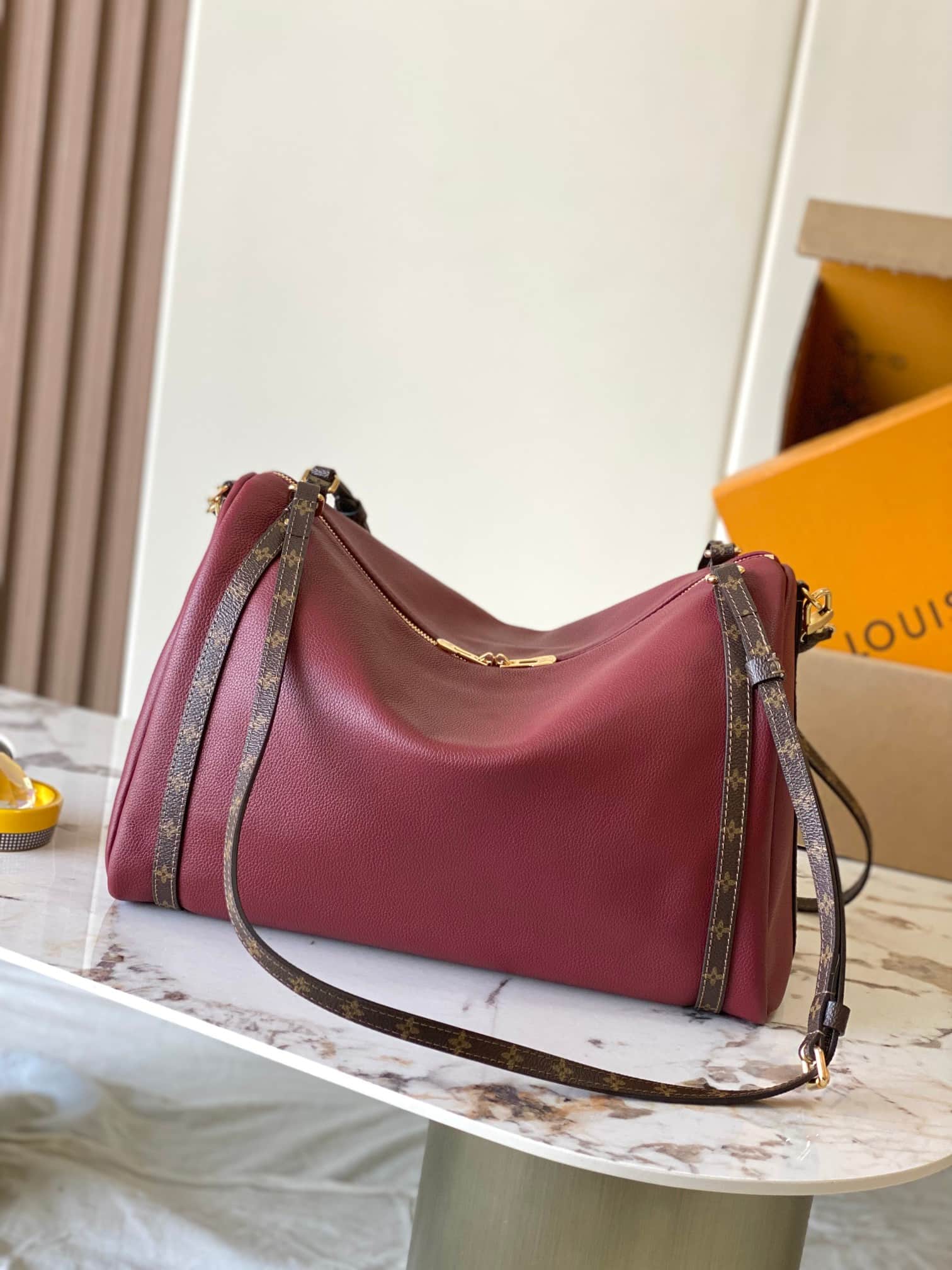 Louis Vuitton Express MM handbag in Carmin red calfskin leather M27689 TOP