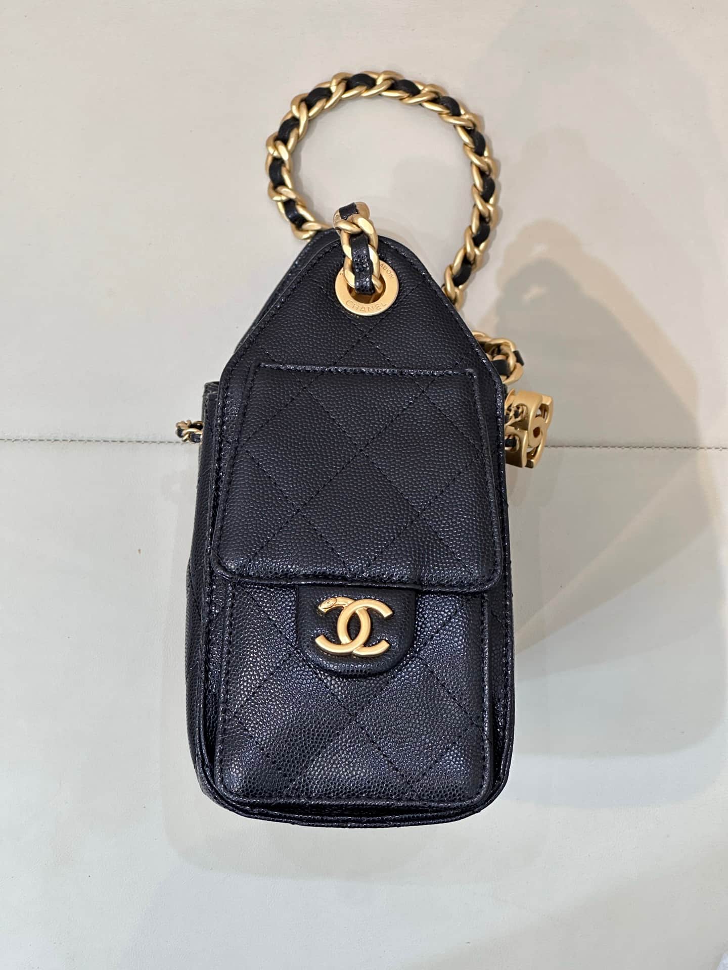 CHANEL 25 Mini Handbag AS5631 Grained Calfskin & Gold-tone Metal Black TOP
