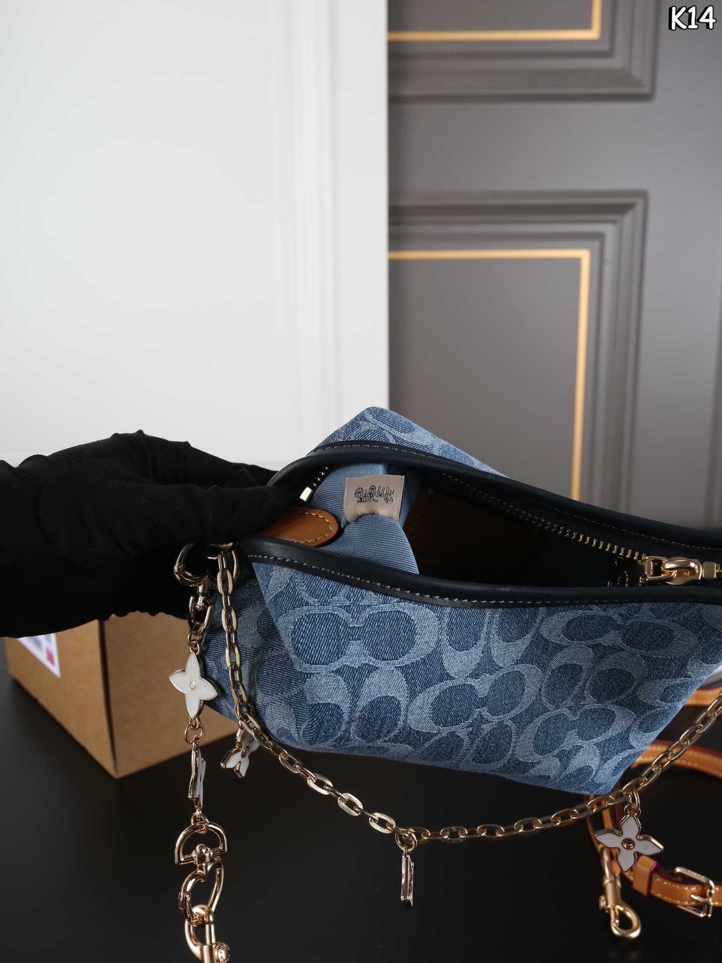Coach Laurel Small Shoulder Bag Signature Denim  High