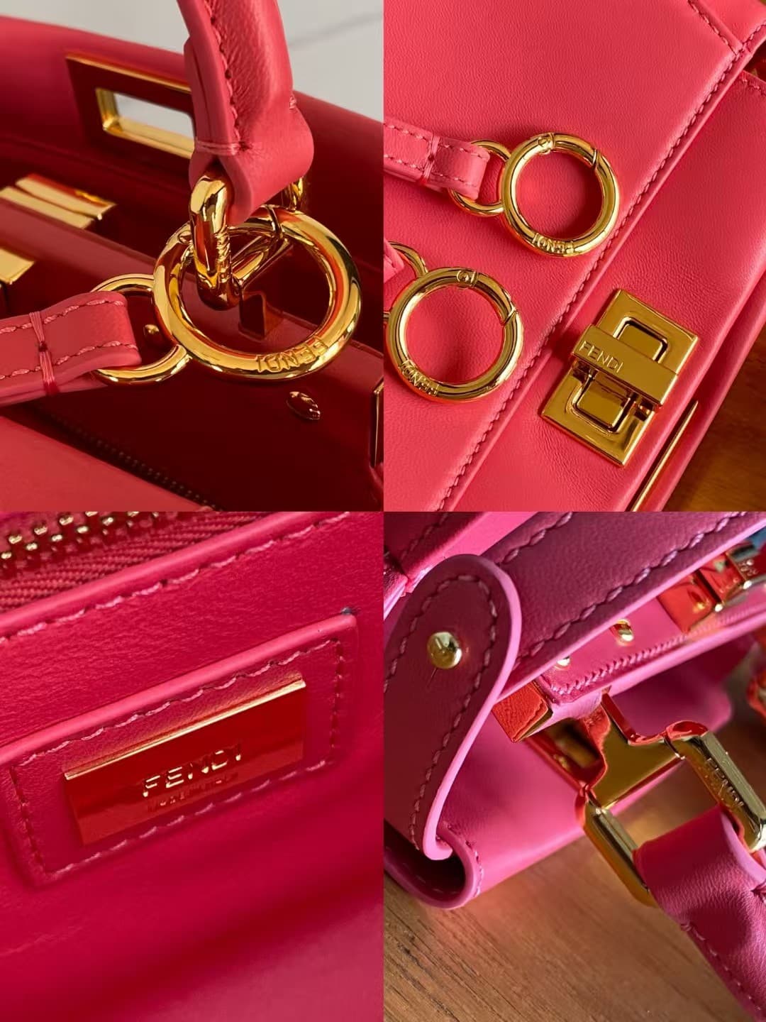 PEEKABOO ICONIC MINI leather bag Lambskin Rose Red High
