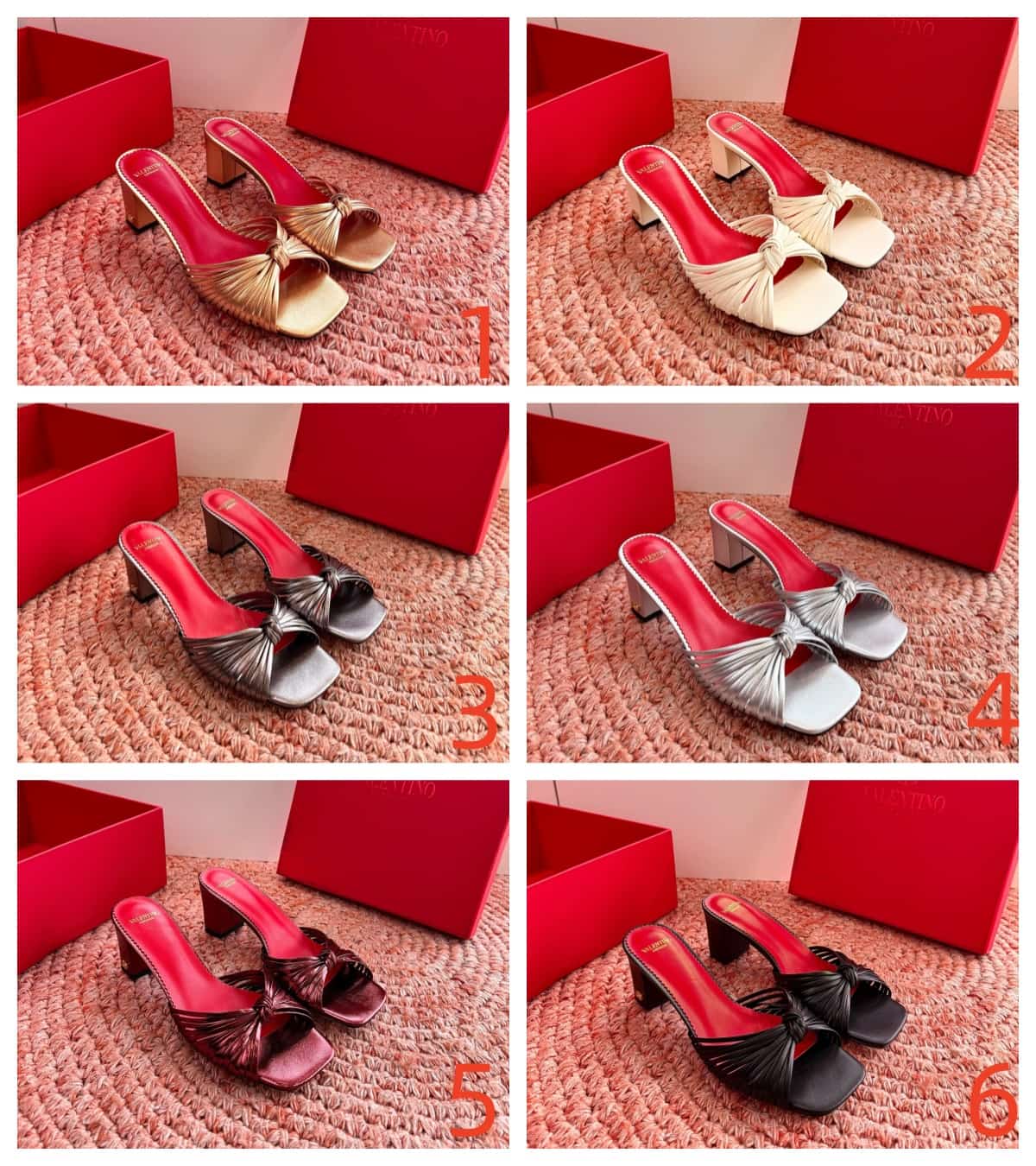 Valentino Garavani Annet Metallic Leather Sandal Shoes Women