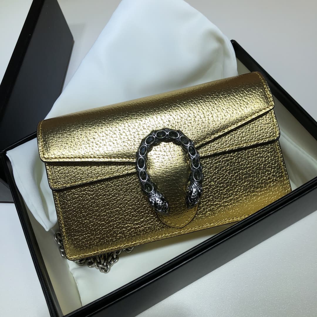 Dionysus super mini leather bag 476432 Gold high