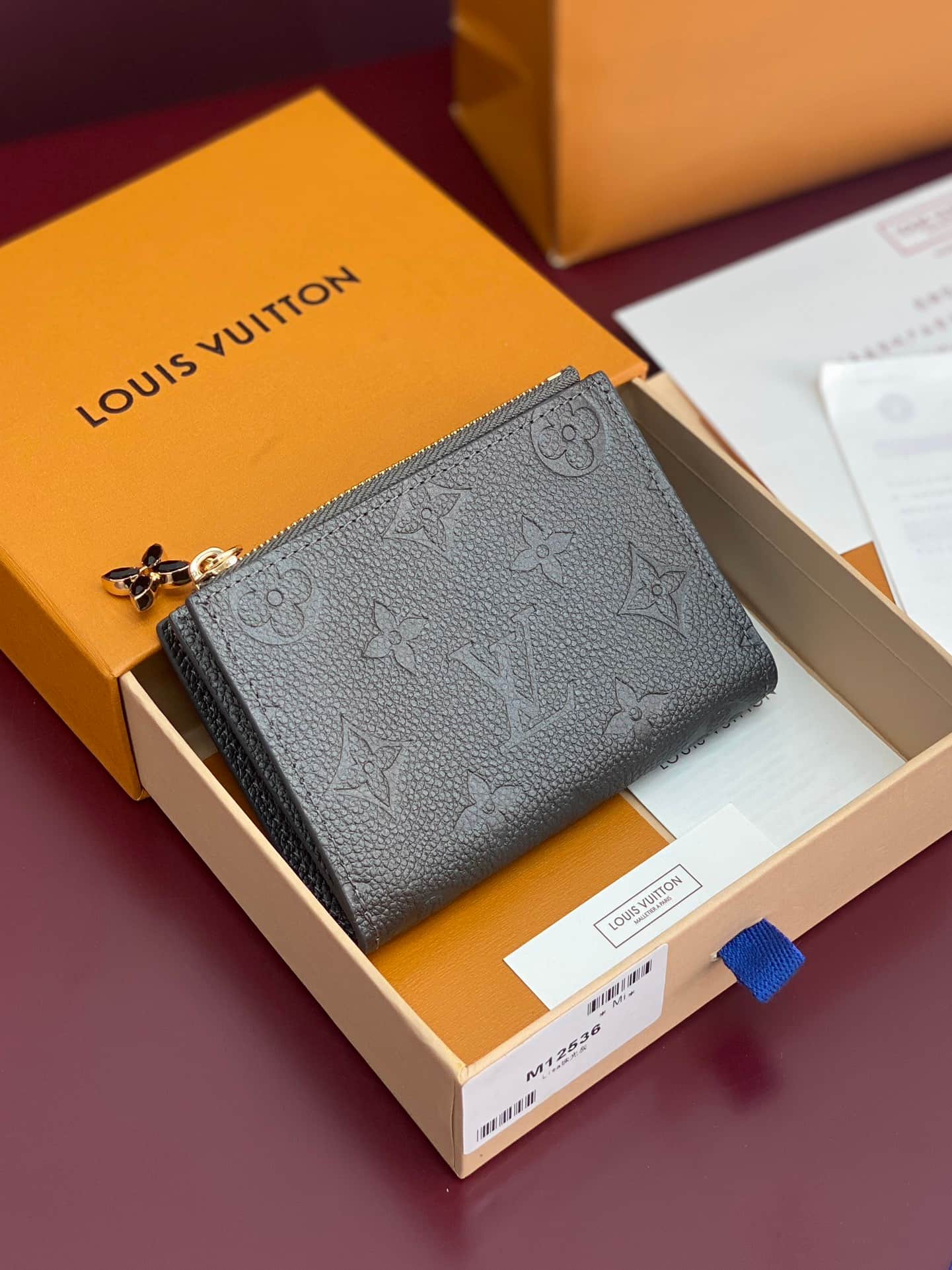 Louis Vuitton Lisa Wallet Embossed supple grained cowhide leather M12536 Gun Metal High