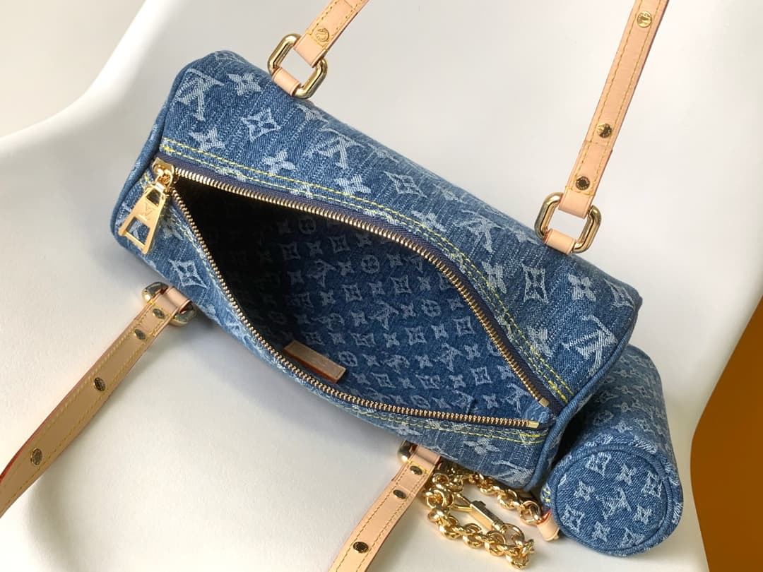 Louis Vuitton Monogram Denim Papillon bag in Denim Blue M46830 High