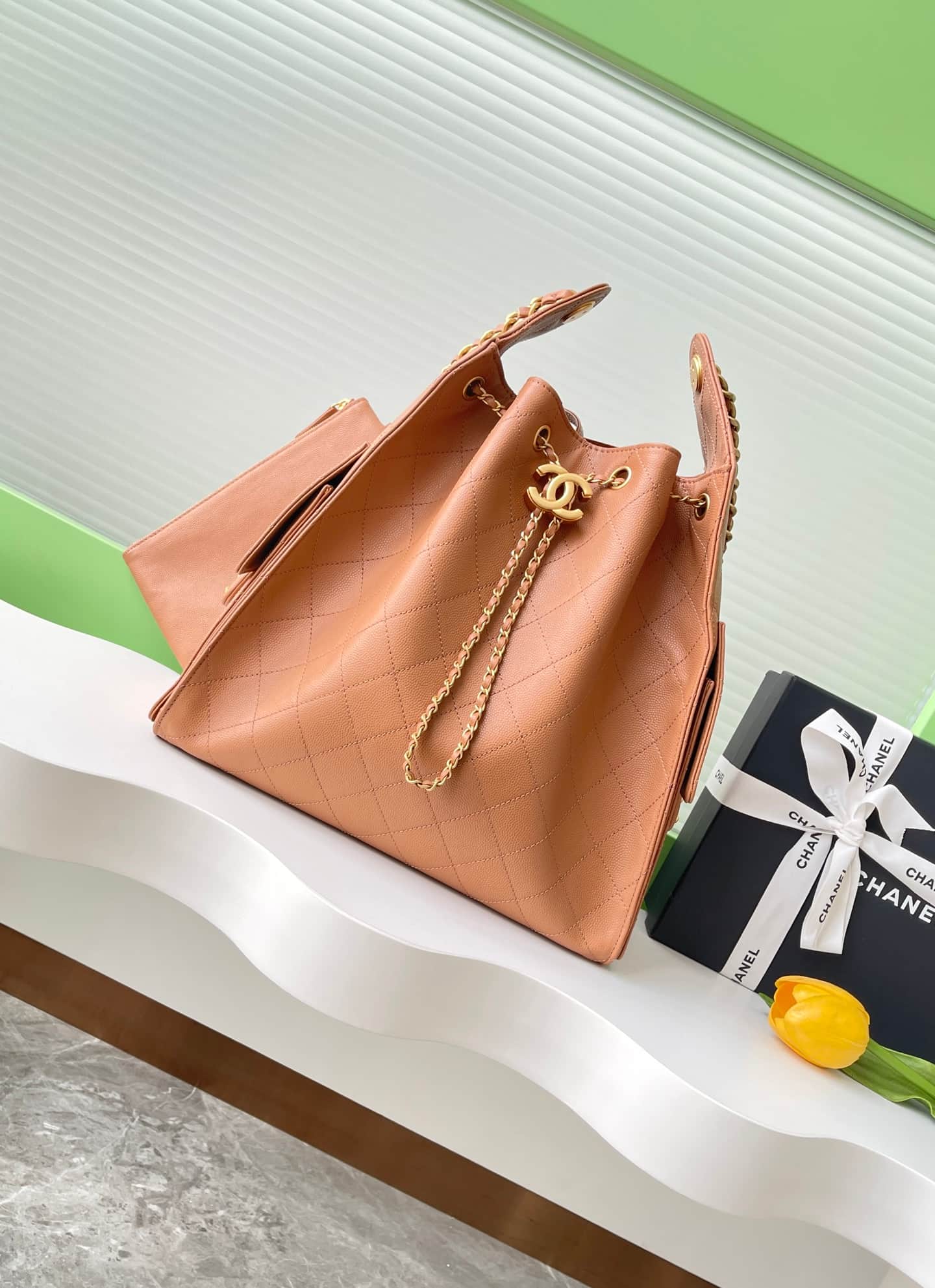 Chanel 25 Medium Hobo Medium handbag AS5311 Grained Calfskin & Gold-tone Metal Brown A