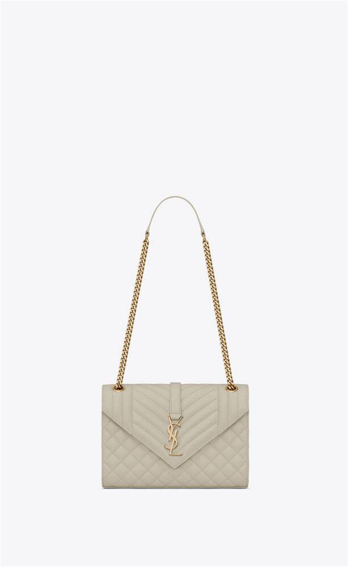 ENVELOPE MEDIUM BAG IN MIX MATELASSÉ GRAIN DE POUDRE EMBOSSED LEATHER White-Gold High