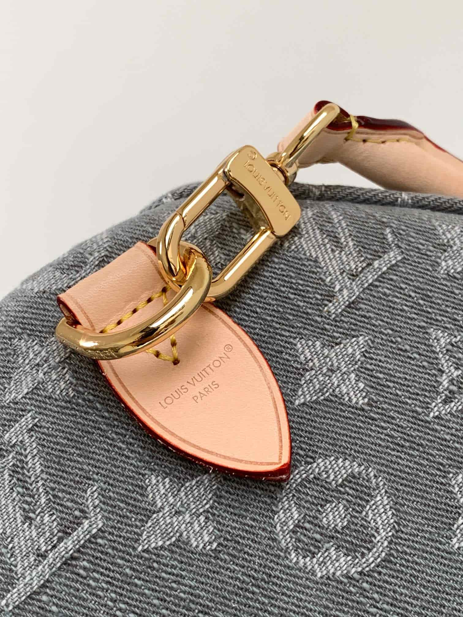 Louis Vuitton Speedy Soft 30 Monogram Washed Gray Denim M13344 High