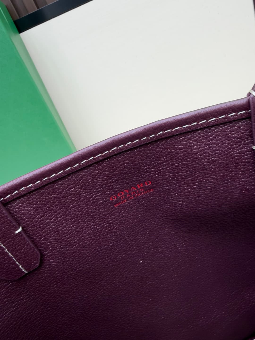 Goyard Mini Anjou Tote Goyardine Canvas with White Painted Mascot Burgundy  High