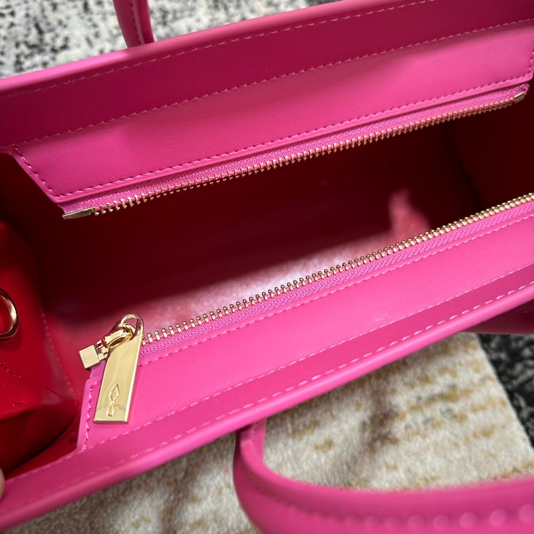 Christian Louboutin Paloma leather tote bag in Plum Red with spikes &studs High