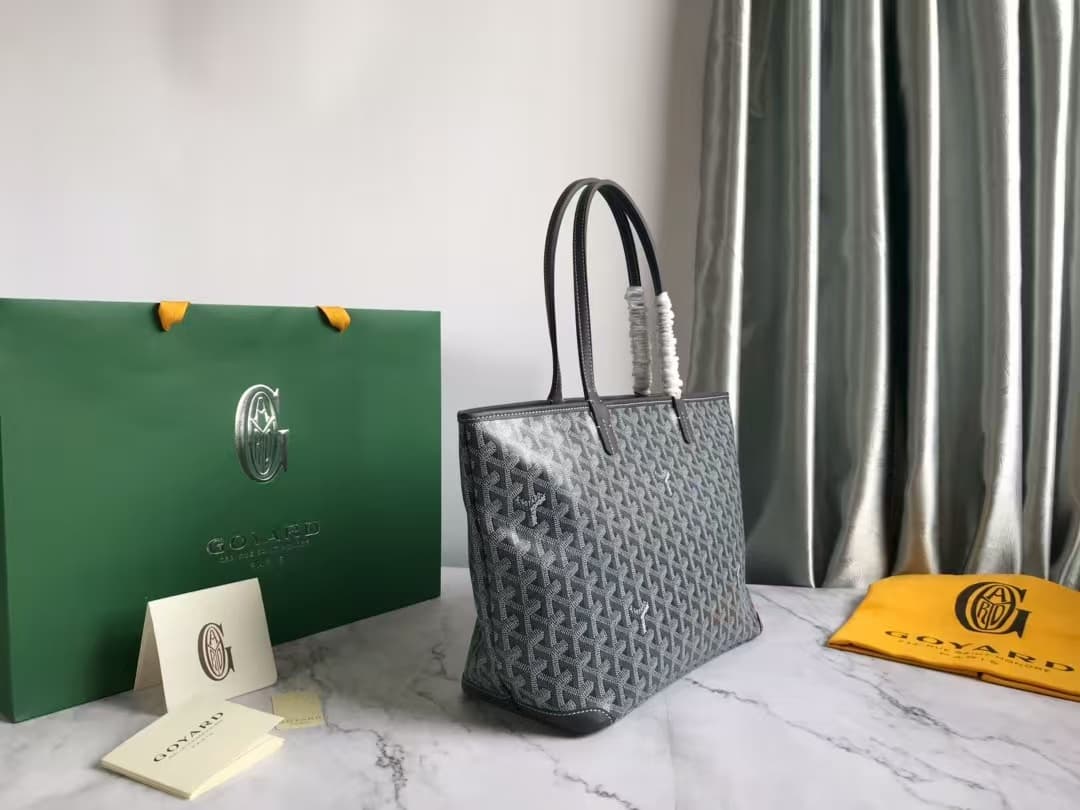 ARTOIS PM BAG Goyardine Canvas & Chevroches Calfskin Grey High