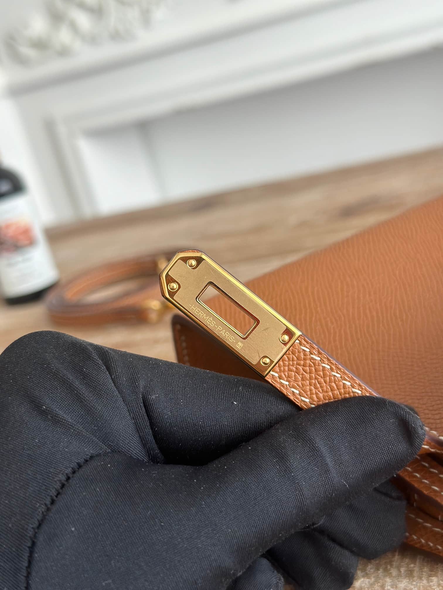 Hermes Kelly Mini II Bag Epsom Leather WAX Sesame High