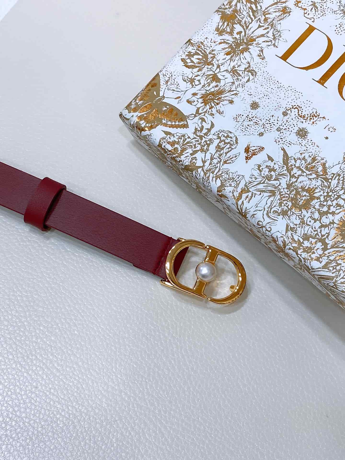 Dior Montaigne Jolie Belt 15/20MM Calfskin Gold/Silver High