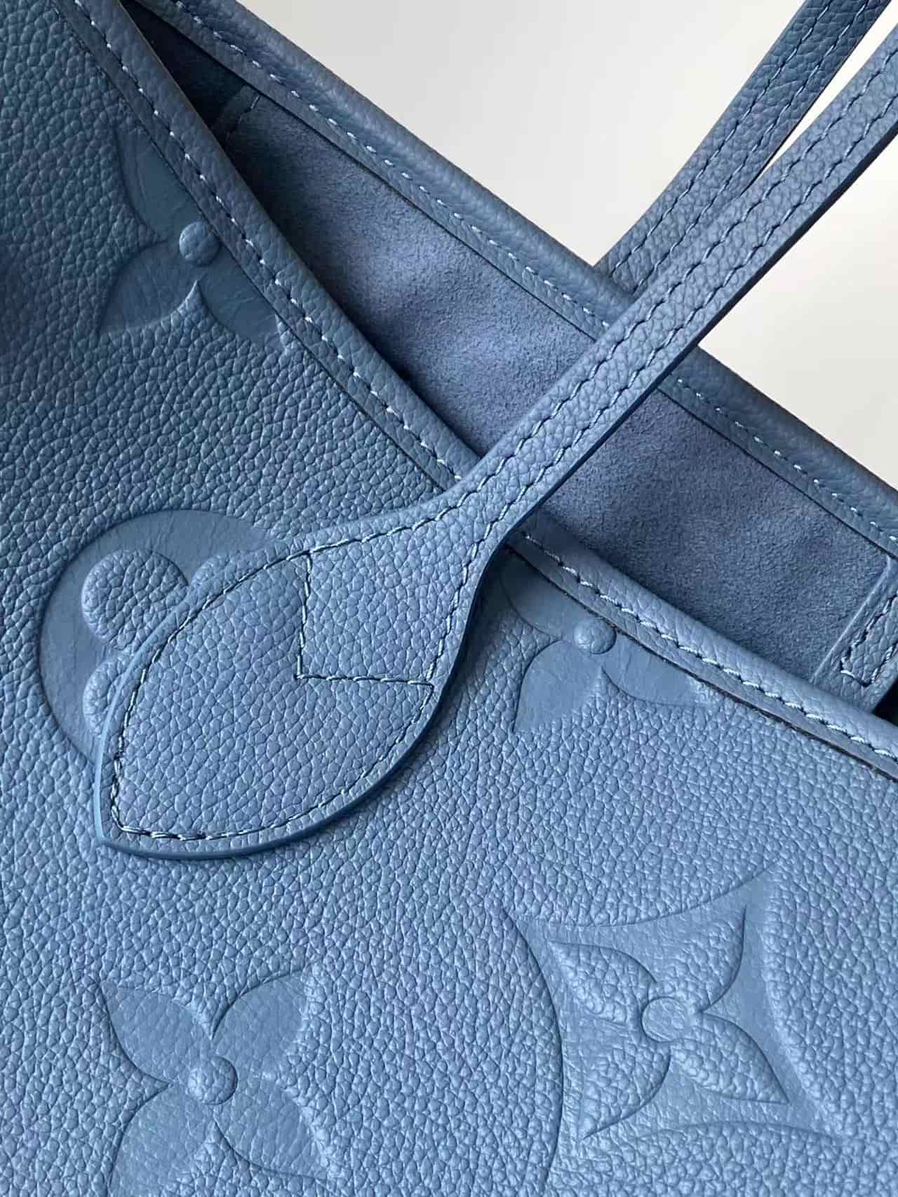 Louis Vuitton Neverfull MM Blue Jean Cowhide leather M27358 High