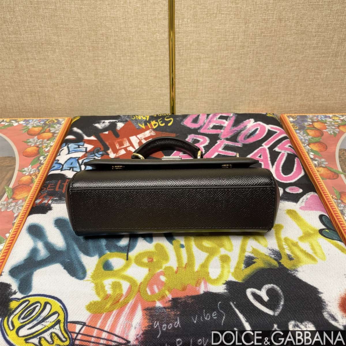 Dolce & Gabbana Miss Sicily top handle bag calfskin leather Black high