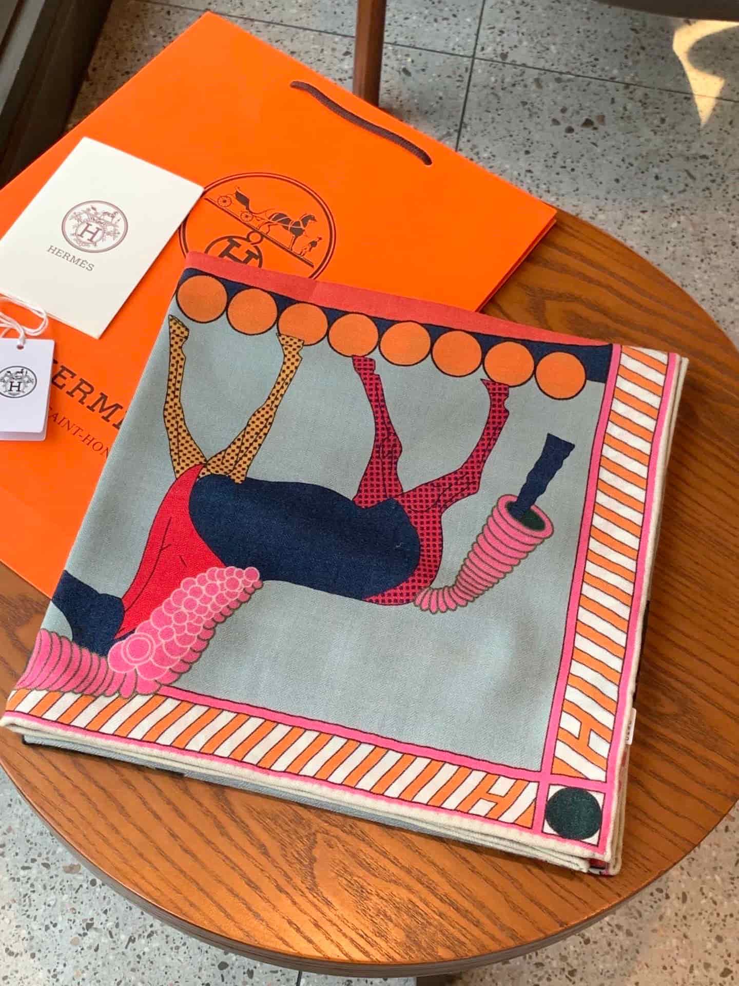 Hermes cashmere and silk shawl