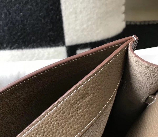Hermes Kelly Depeche 34 Briefcase In Etoupe Calfskin WAX High