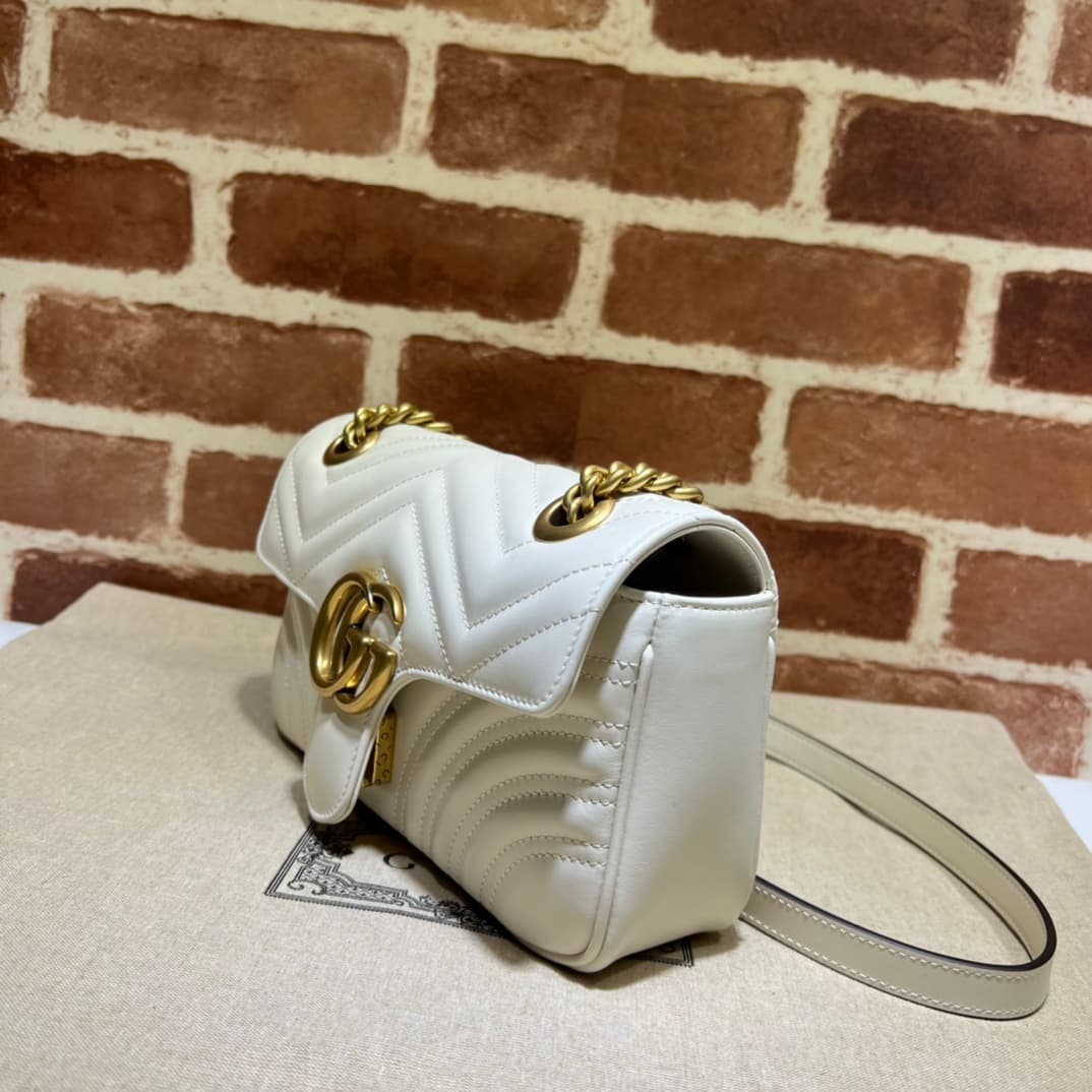 GG Marmont mini matelassé shoulder bag white 446744 High