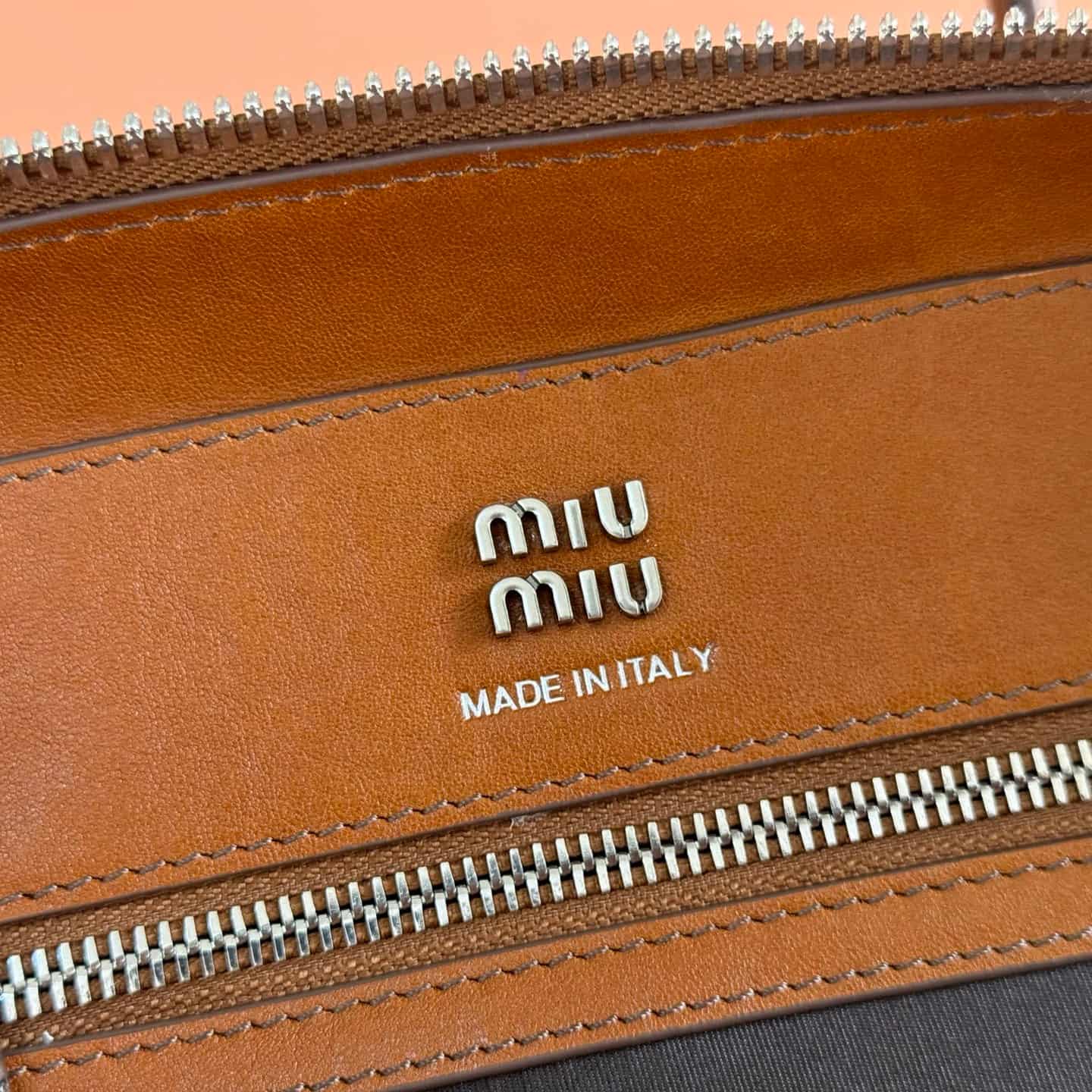 Miu Miu Vivant nappa leather bag Caramel 5bb199 TOP