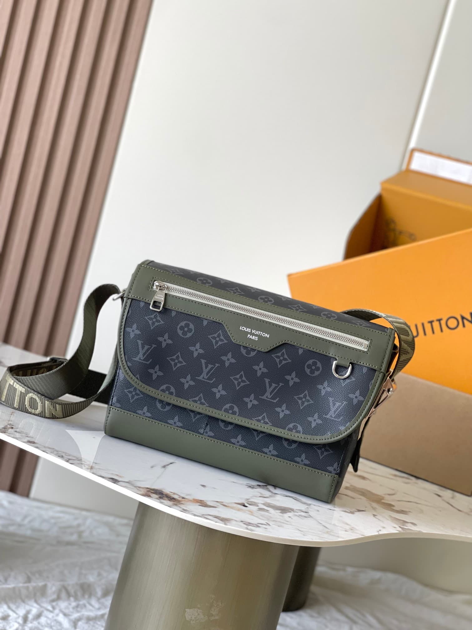 Louis Vuitton Courrier Messenger Khaki Green Monogram Eclipse coated canvas M28629 TOP